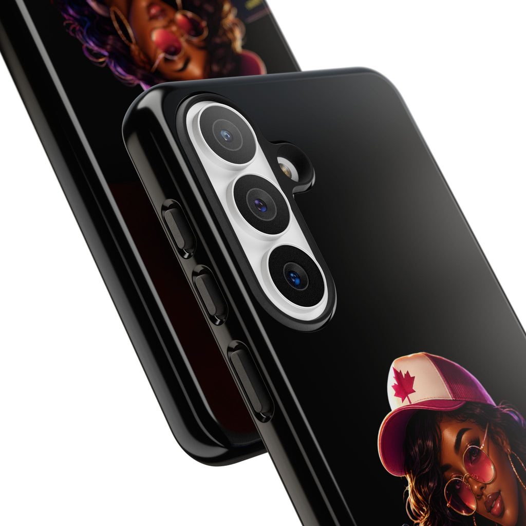 Phone Case — Stylish Urban Woman Design with Maple Cap