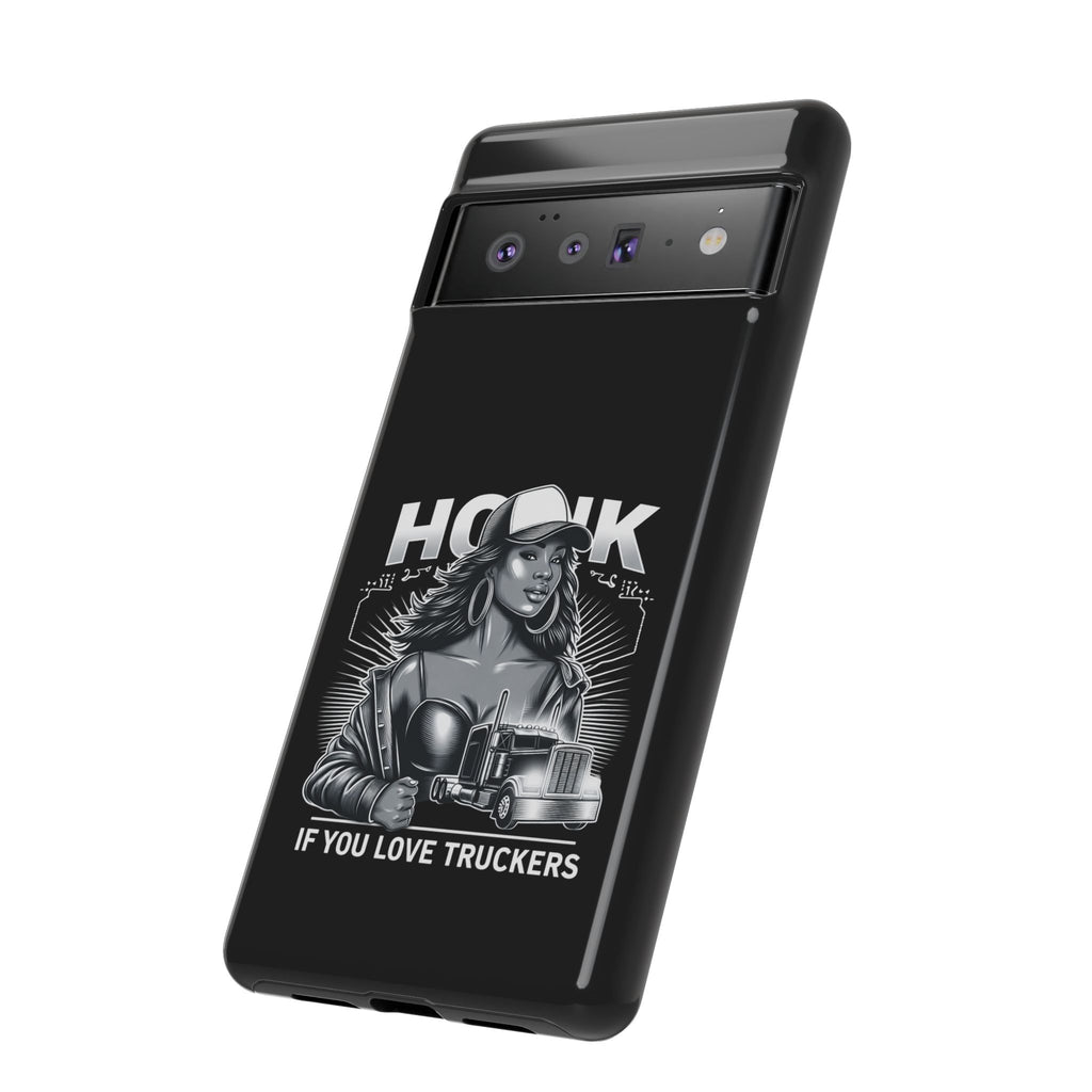 Phone Case — 'Honk' Trucker Girl Retro Semi Truck Protective Case