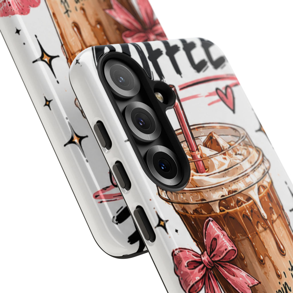 Phone Case — "Keepin' It Cute & Caffeinated" Iced Coffee Design