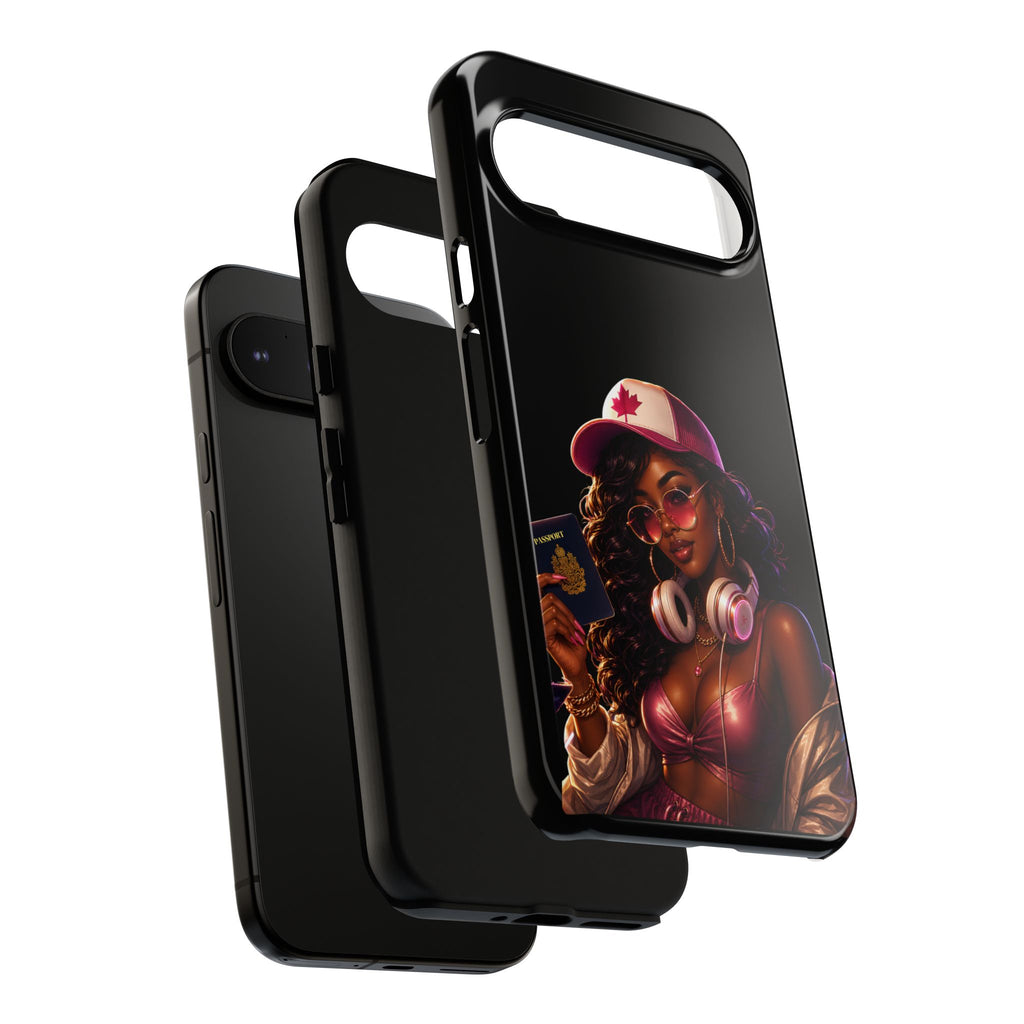 Phone Case — Stylish Urban Woman Design with Maple Cap