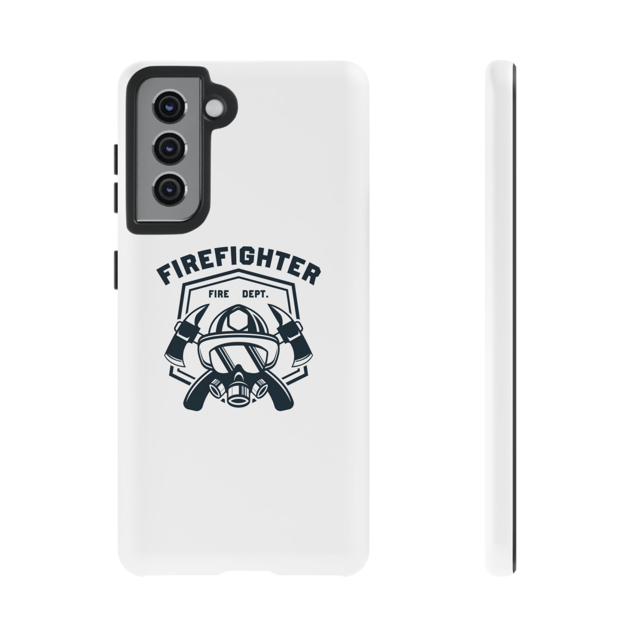 Firefighter Tough Phone Case — Fire Dept Helmet & Axes Protective Cover