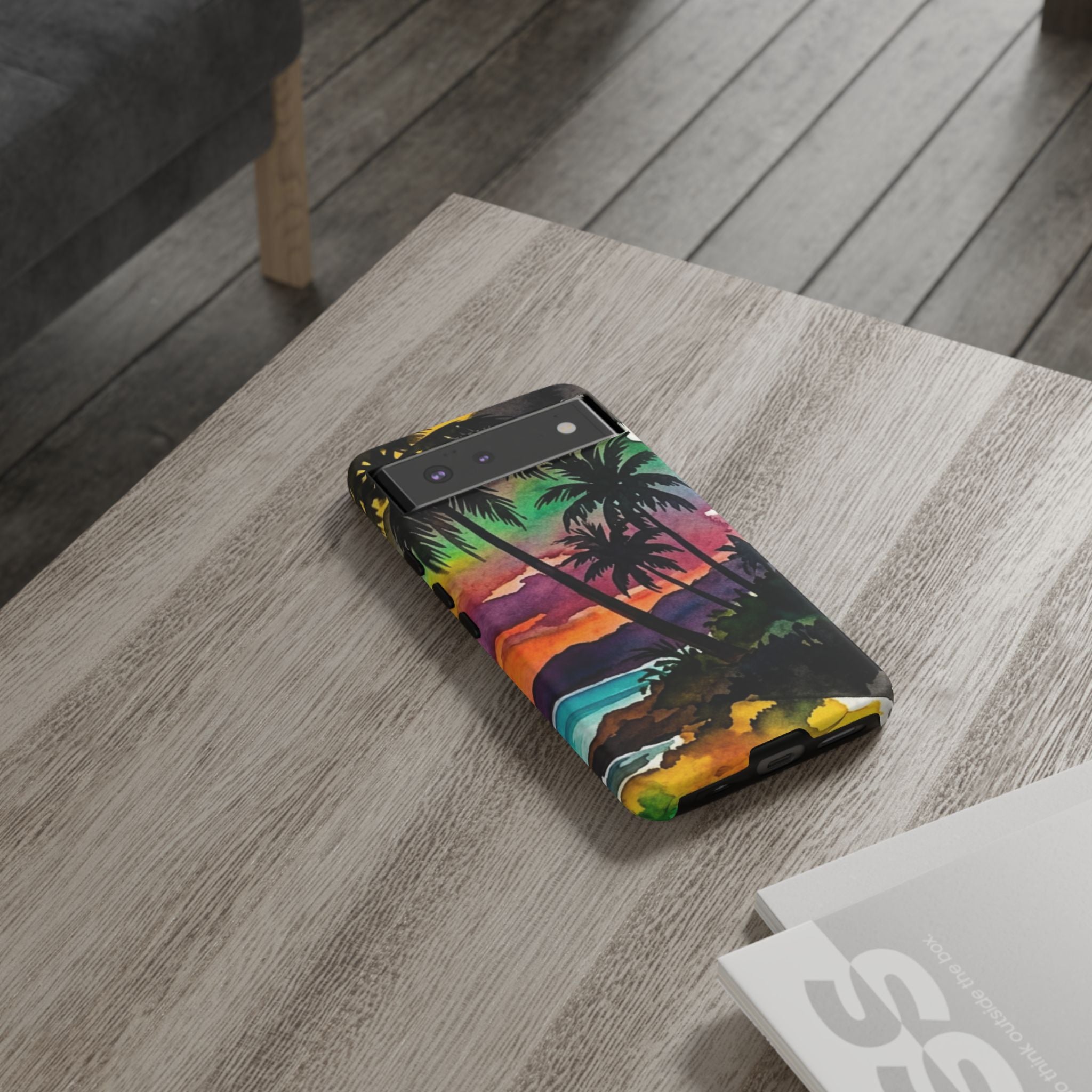 Tropical Sunset Phone Case – Palm Tree Beach Protective Cover