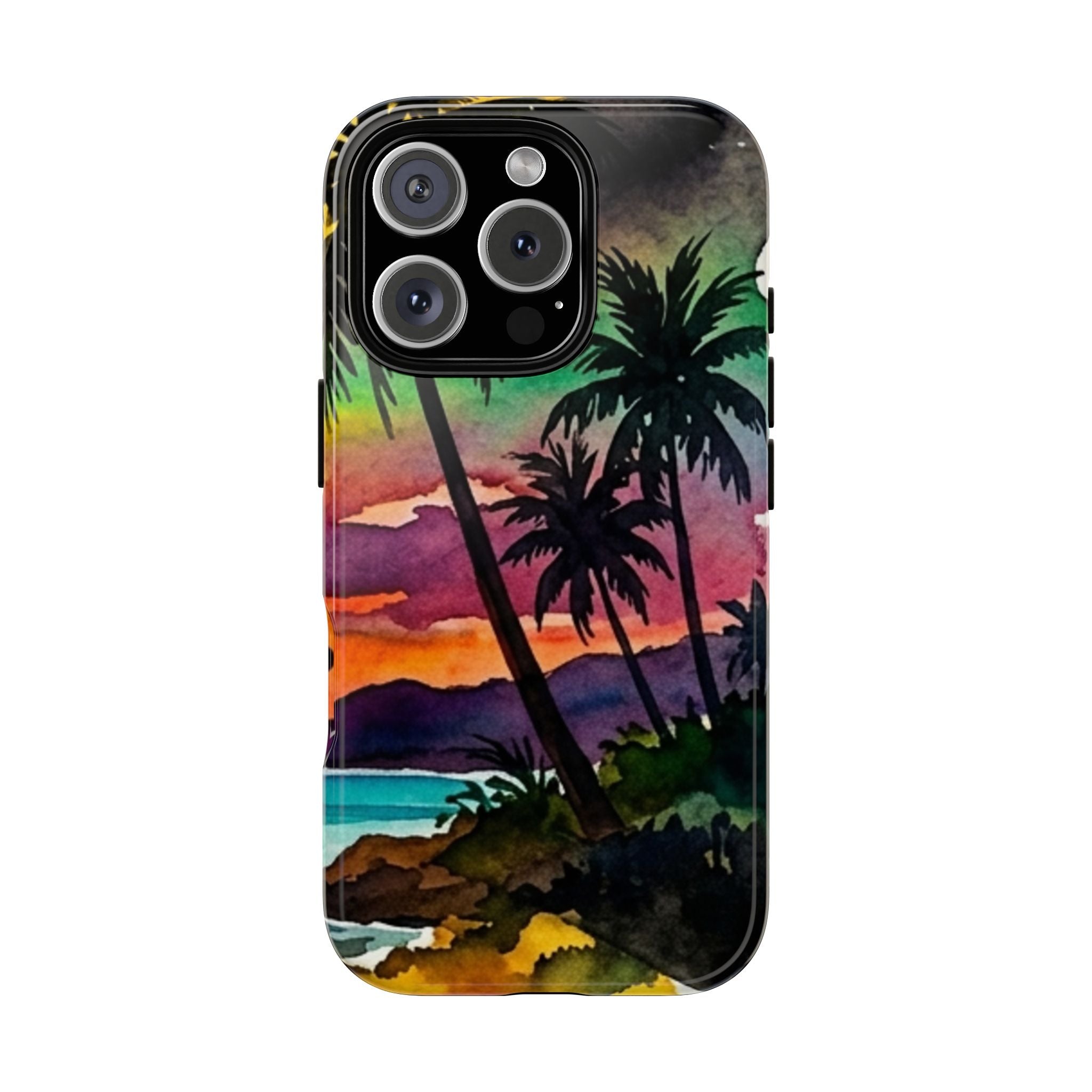 Tropical Sunset Phone Case – Palm Tree Beach Protective Cover