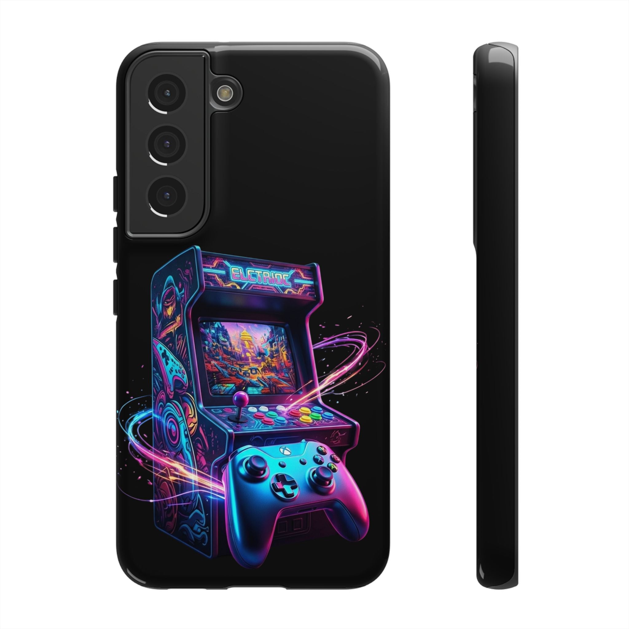 Retro Arcade Phone Case — Neon Gaming Controller Design