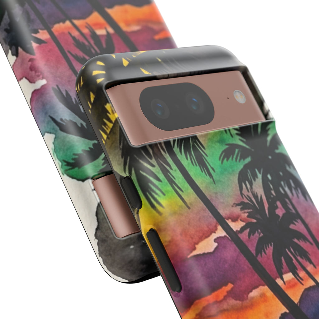 Tropical Sunset Phone Case – Palm Tree Beach Protective Cover