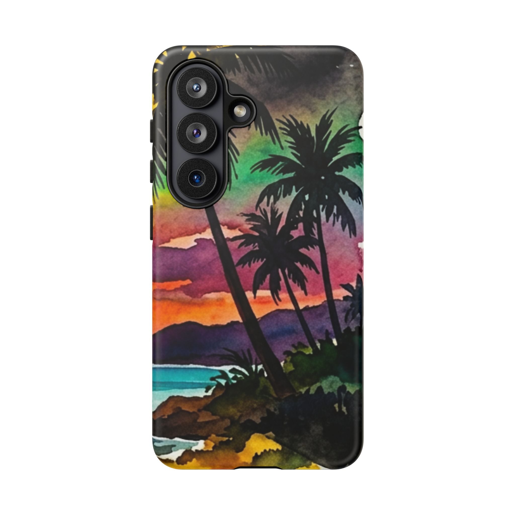 Tropical Sunset Phone Case – Palm Tree Beach Protective Cover