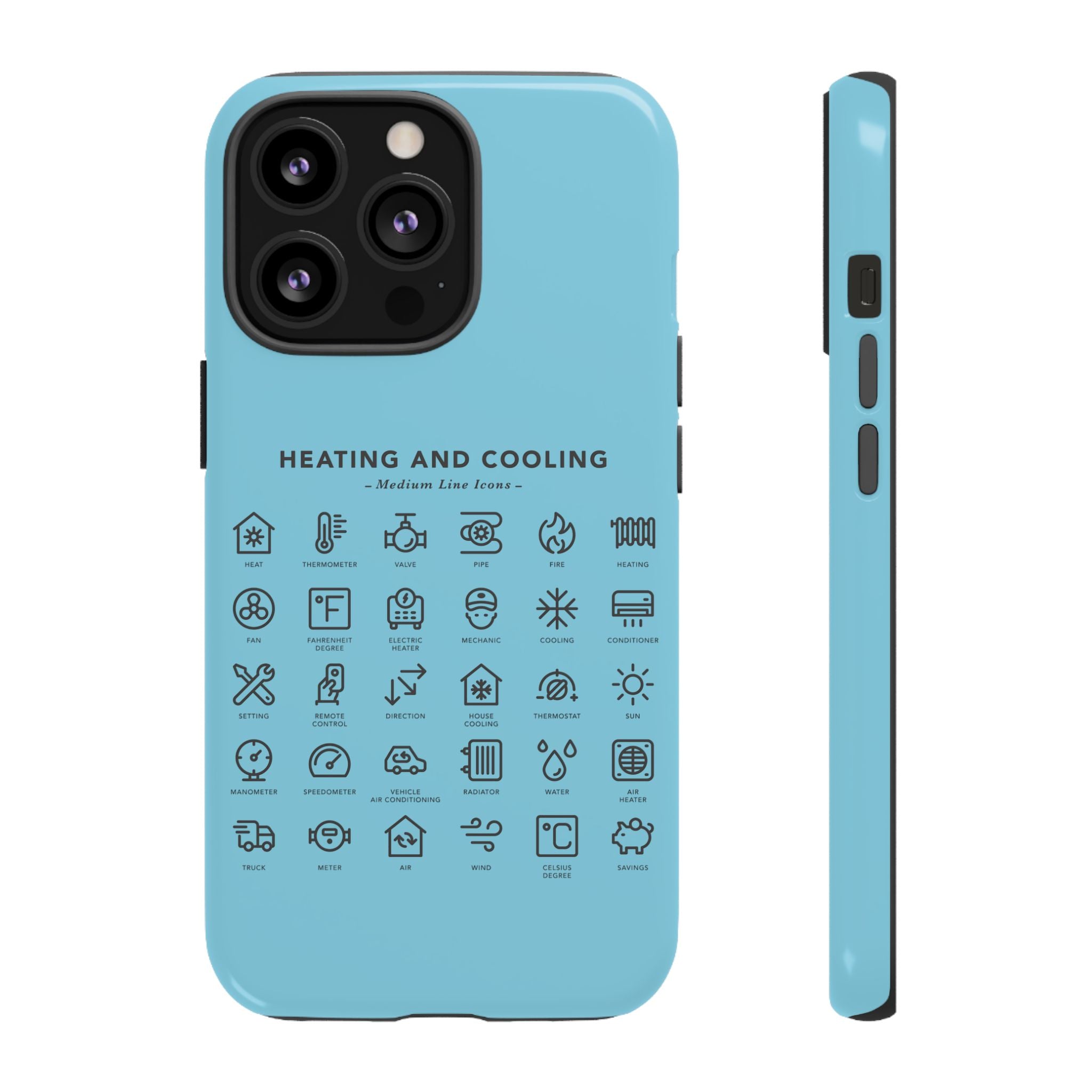 Heating and Cooling Icons Phone Case – HVAC Technician Protective Phone Cover