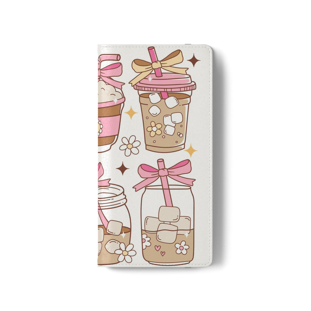 Cute Coffee & Latte Flip Phone Case – Cozy Boba & Dessert Wallet Cover
