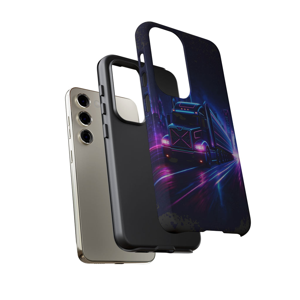 Neon Retro Rig Phone Case — Trucker Semi Truck Nightscape Protective Case