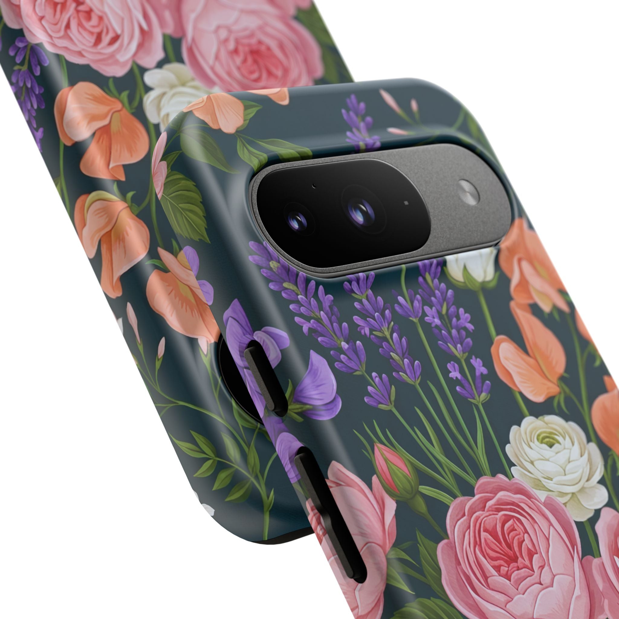 Floral Bouquet Phone Case — Vintage Roses & Lavender Protective Cover