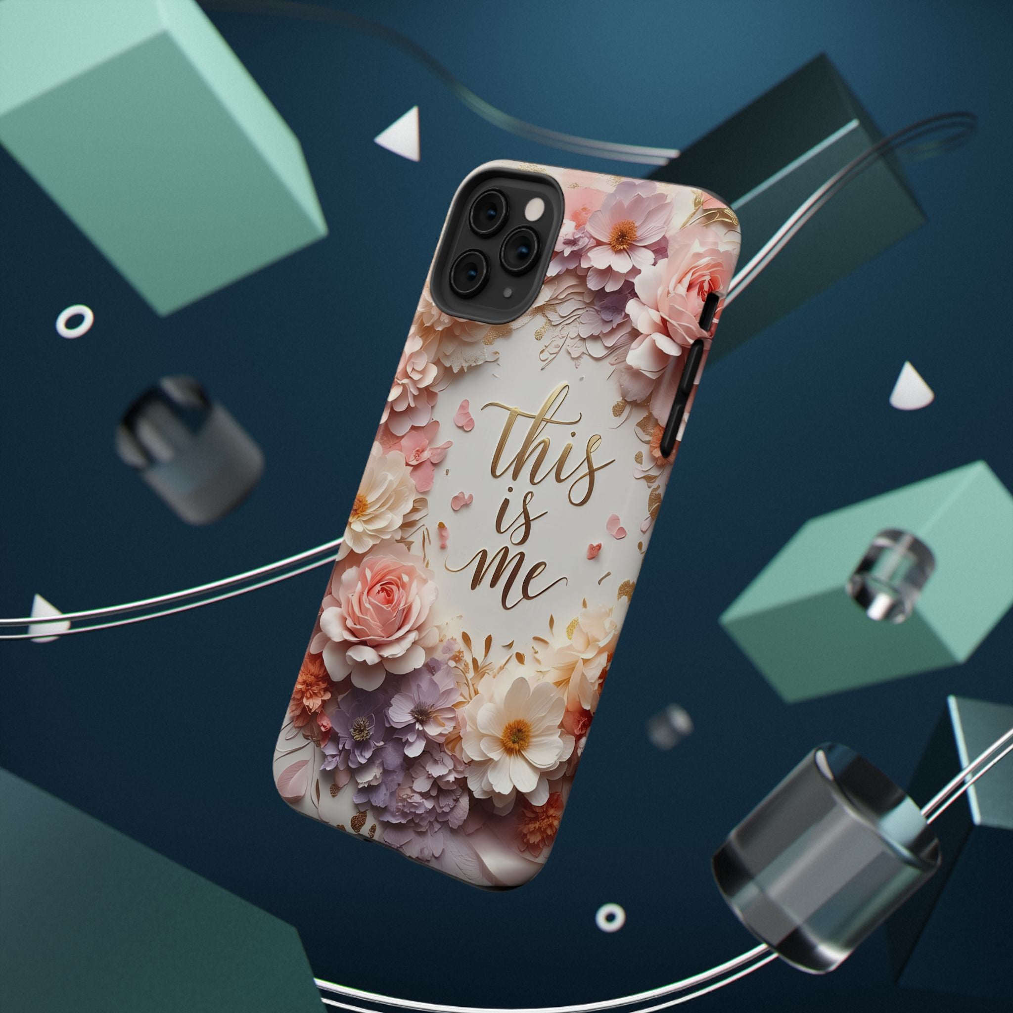 Floral "This Is Me" Phone Case — Impact-Resistant Floral Protective Cover