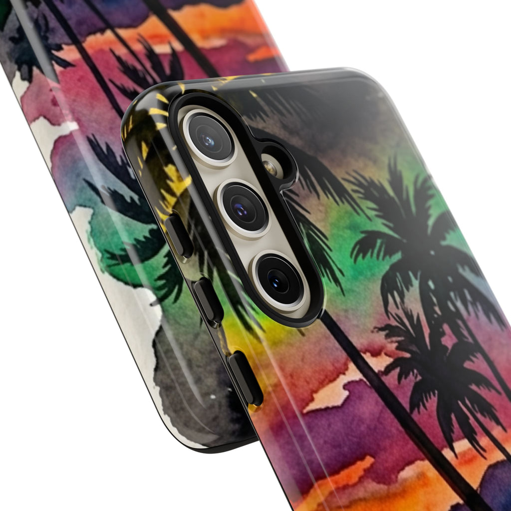 Tropical Sunset Phone Case – Palm Tree Beach Protective Cover