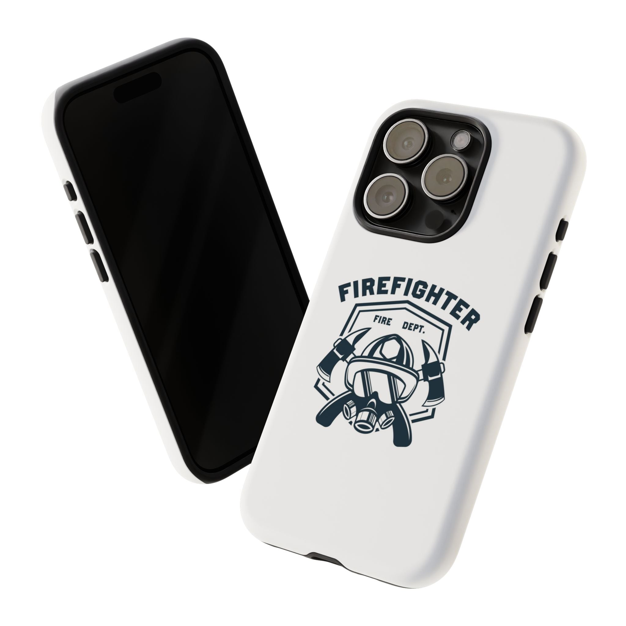 Firefighter Tough Phone Case — Fire Dept Helmet & Axes Protective Cover