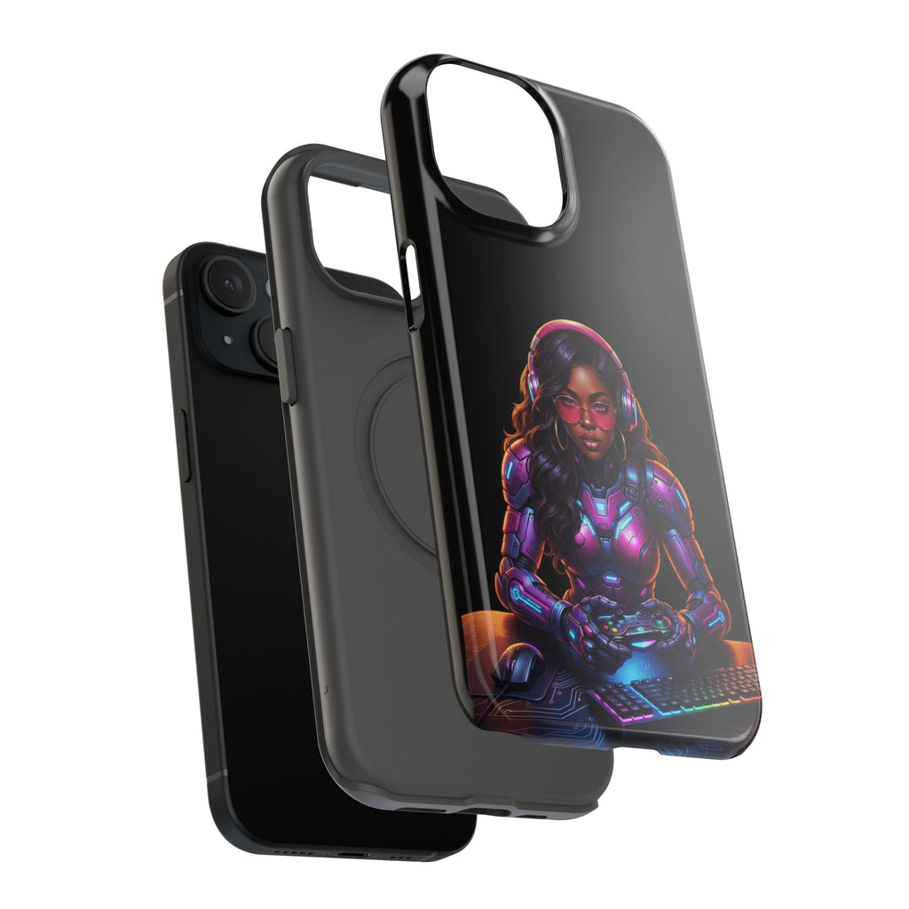 Gamer Girl Cyber Armor Phone Case — Impact‑Resistant Protective Cover