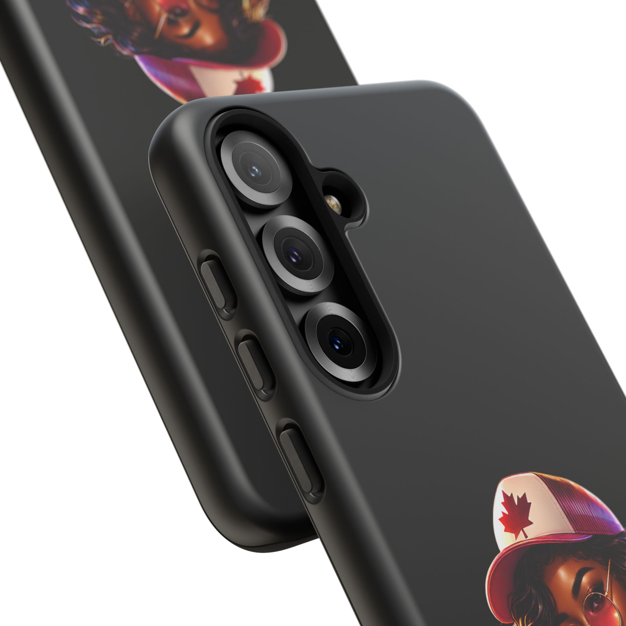 Canadian Vibes Phone Case — Afrobeat Girl with Headphones & Passport Design
