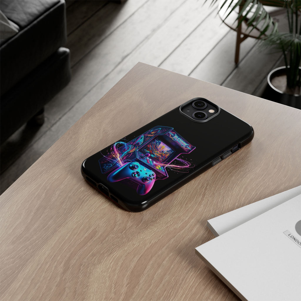 Retro Arcade Phone Case — Neon Gaming Controller Design