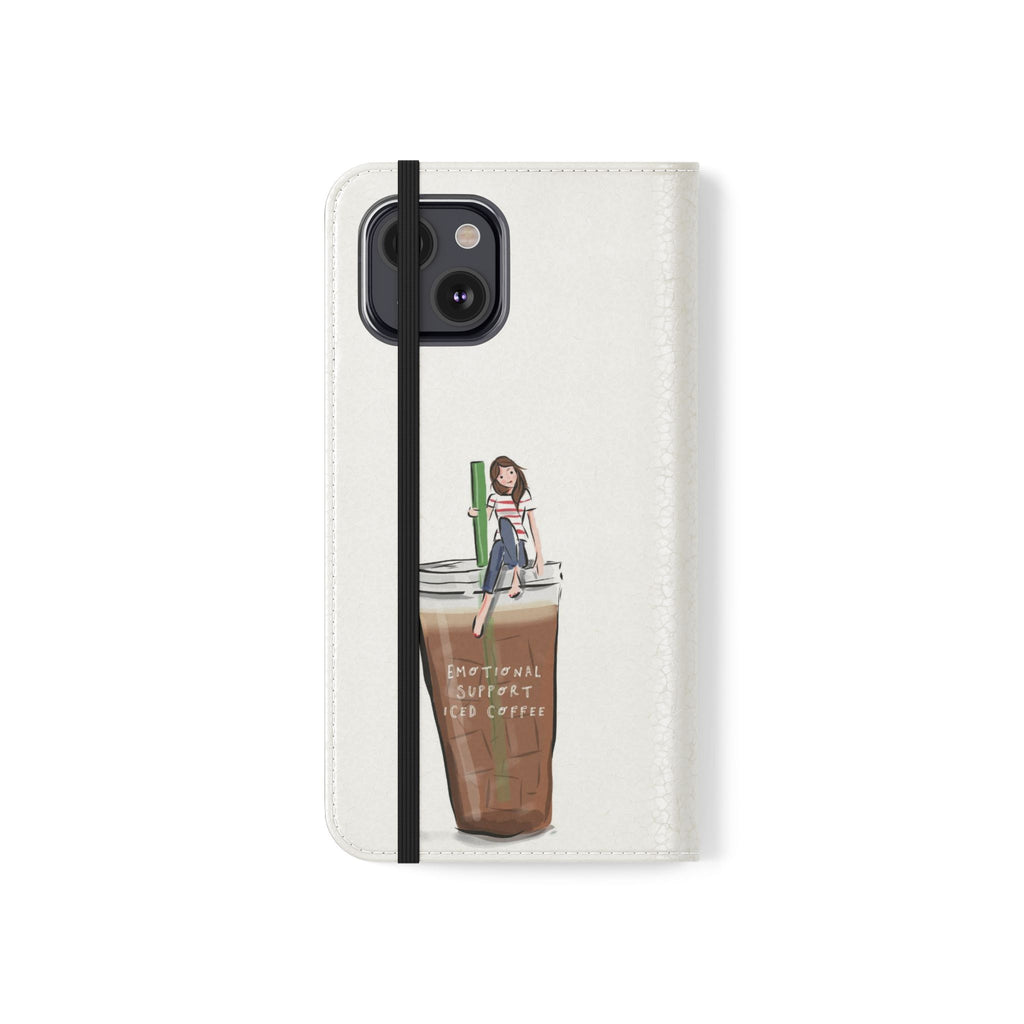 Flip Case — "Emotional Support Iced Coffee" Phone Wallet Case
