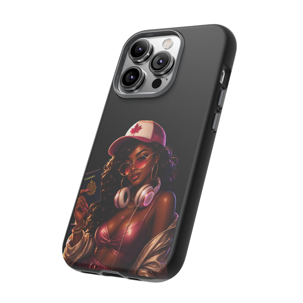 Phone Case — Stylish Urban Woman Design with Maple Cap