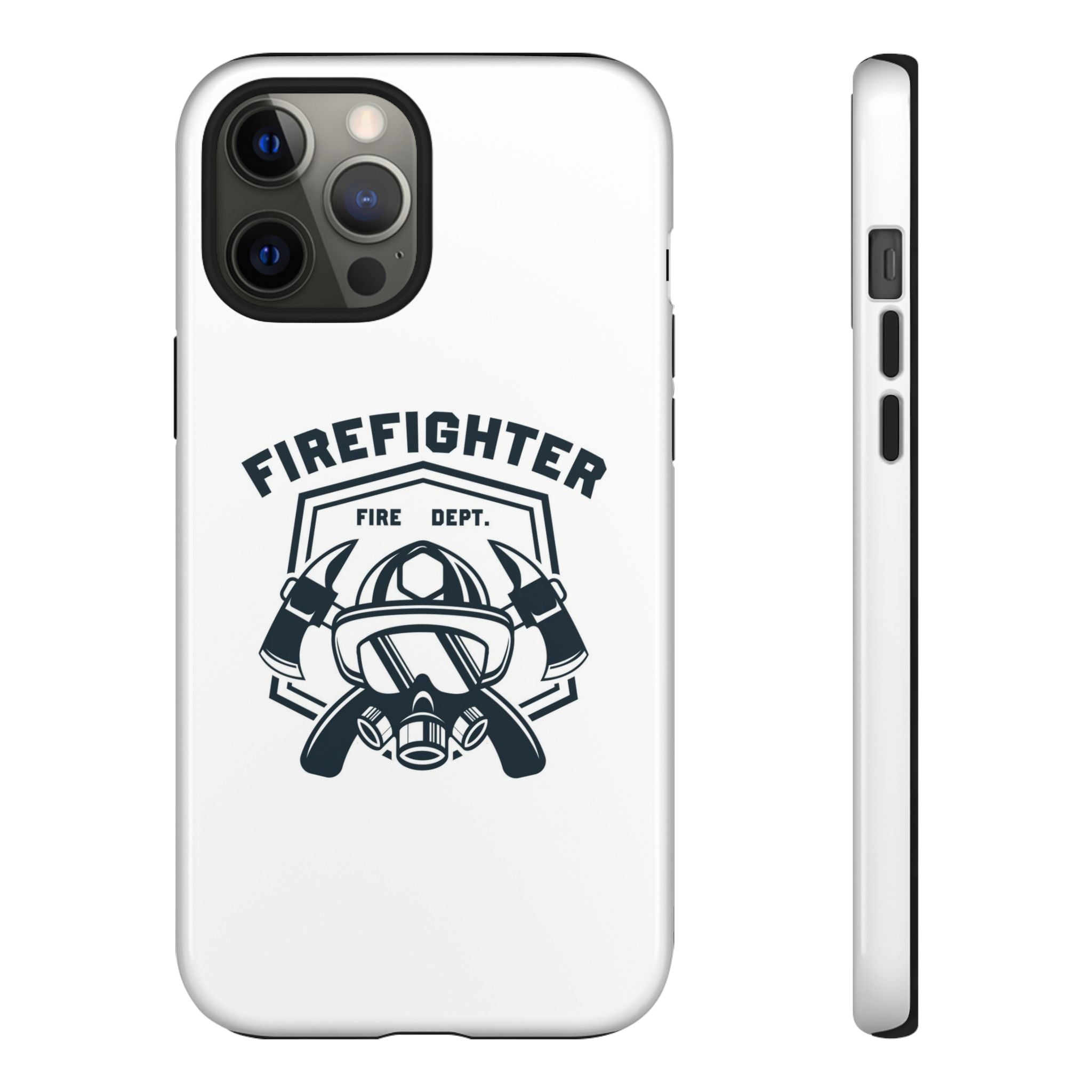 Firefighter Tough Phone Case — Fire Dept Helmet & Axes Protective Cover