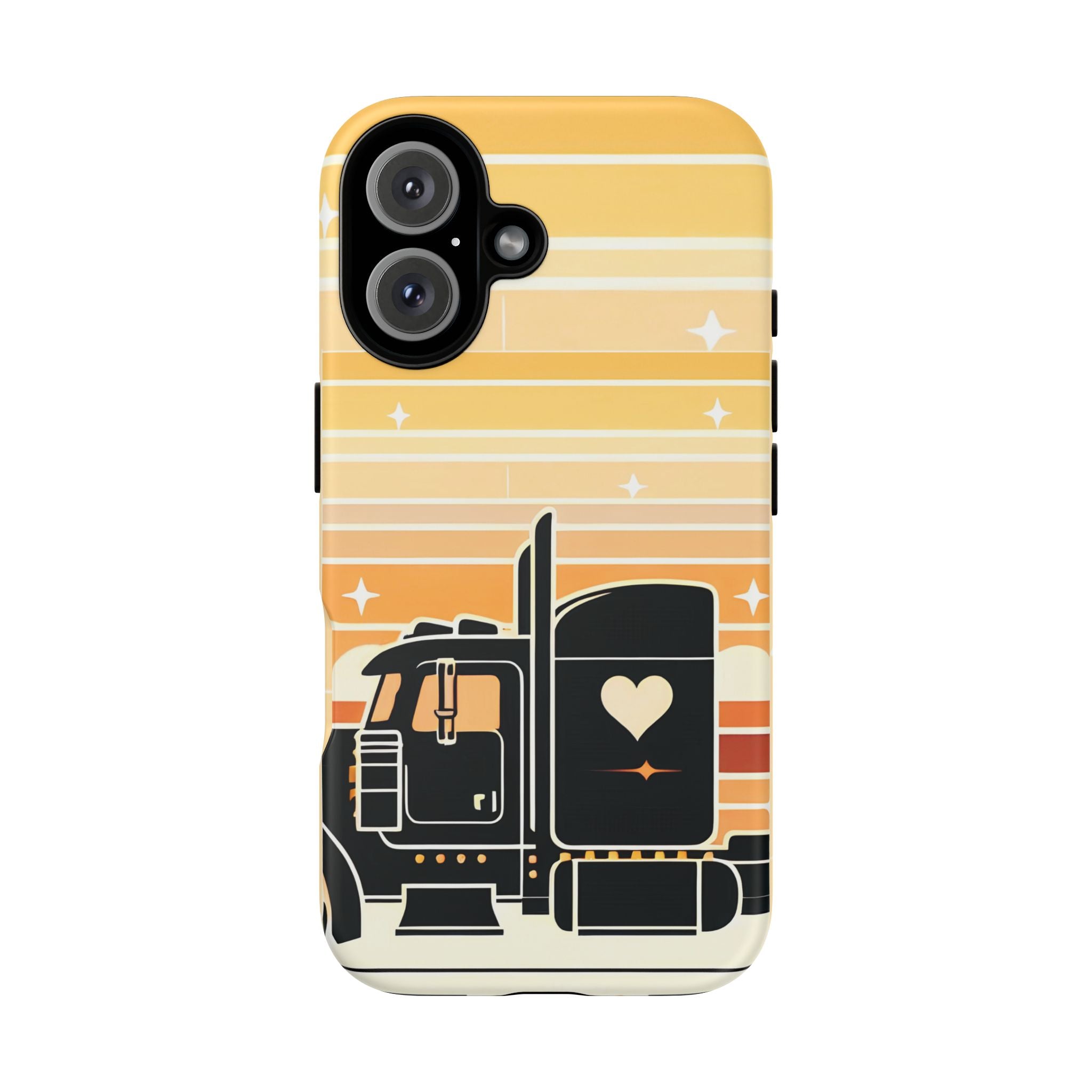 Trucker Heart Phone Case — Retro Semi Truck Protective Phone Cover