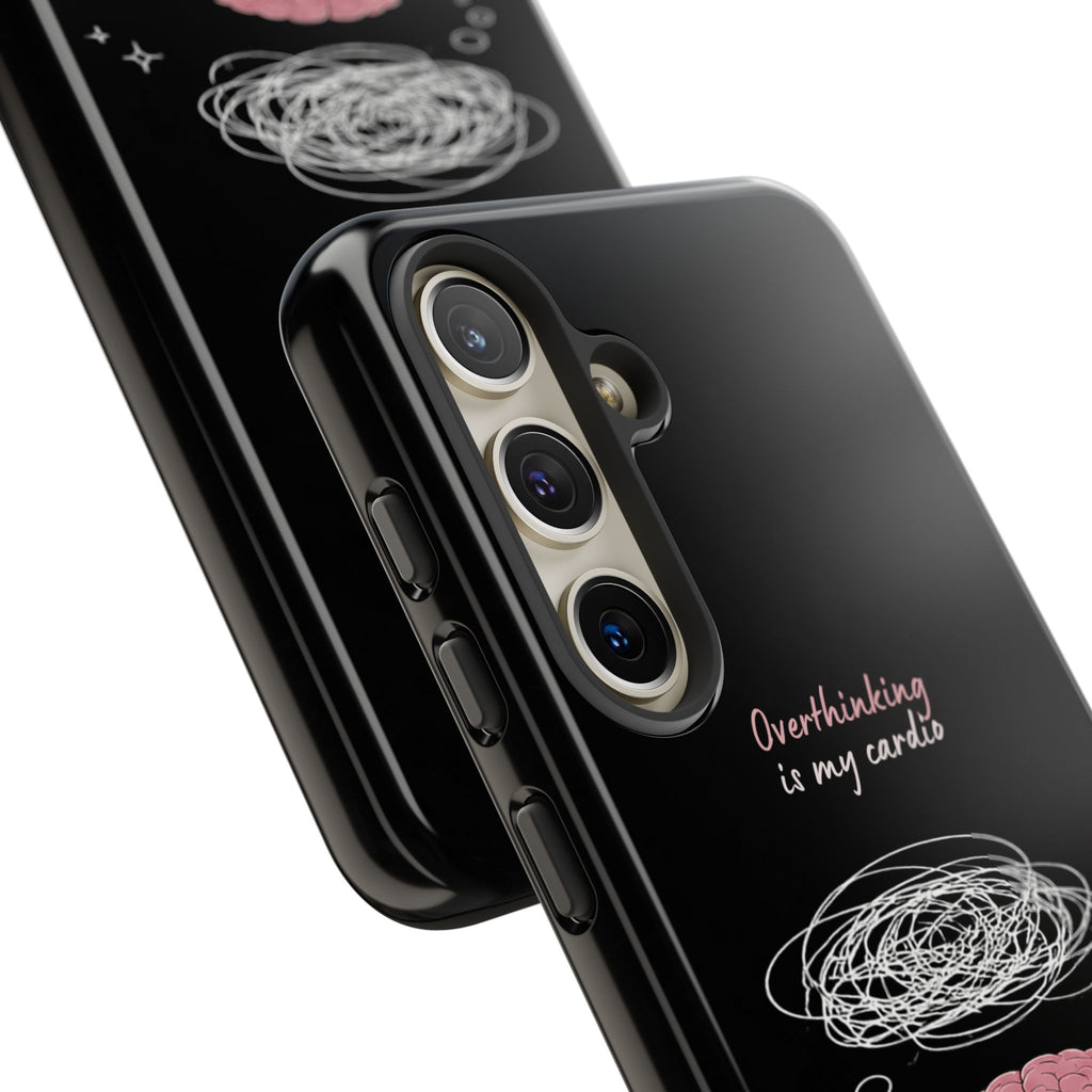 Phone Case — "Overthinking Is My Cardio" Cute Meditating Brain Protective Case