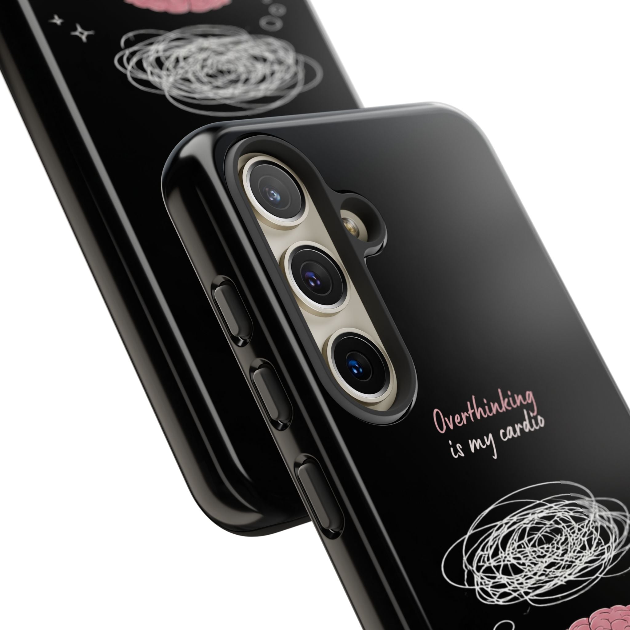 Phone Case — "Overthinking Is My Cardio" Cute Meditating Brain Protective Case