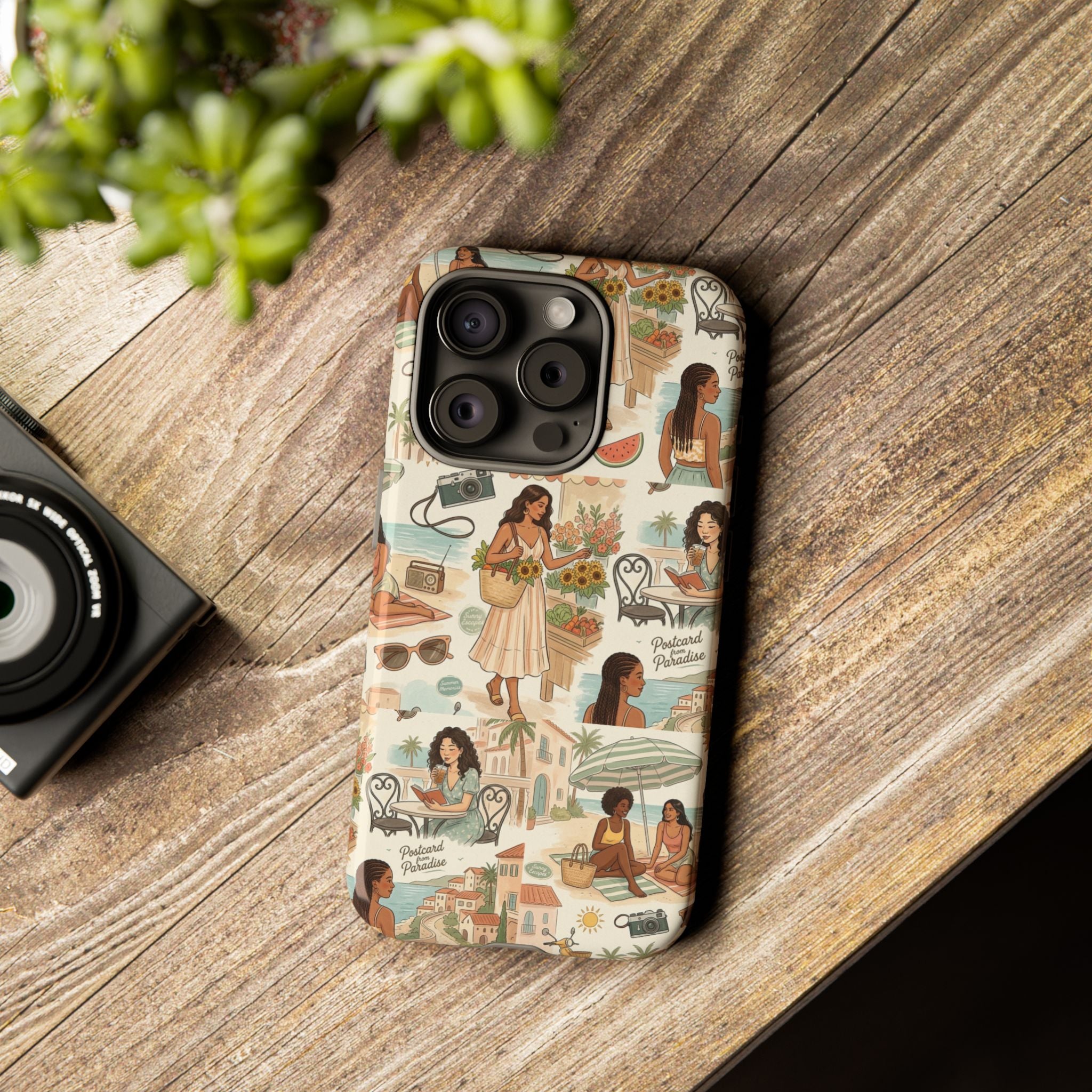 Tropical Vacation Phone Case — Vintage Beach Women Pattern