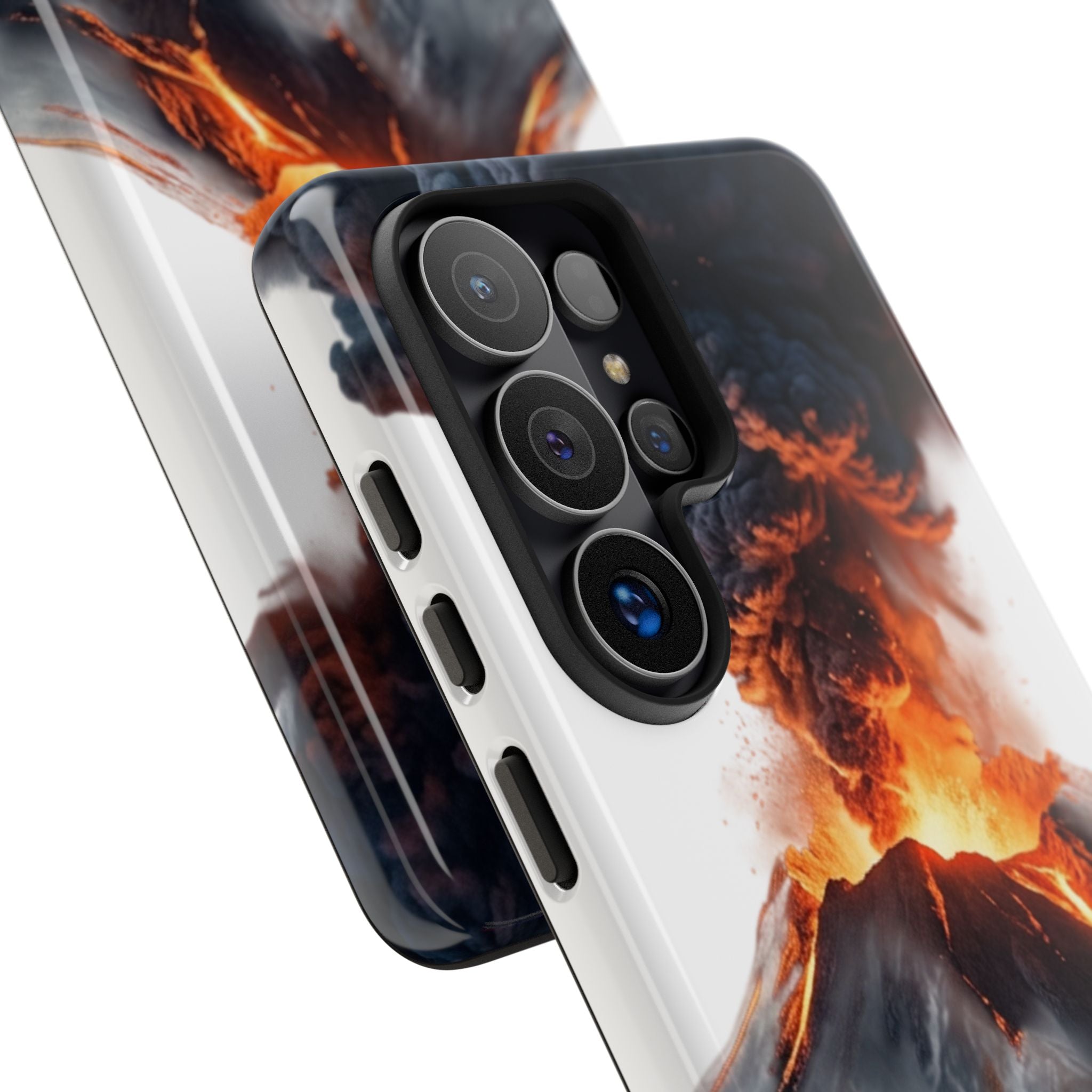 Volcano Eruption Tough Phone Case — Fiery Lava Protective Cover