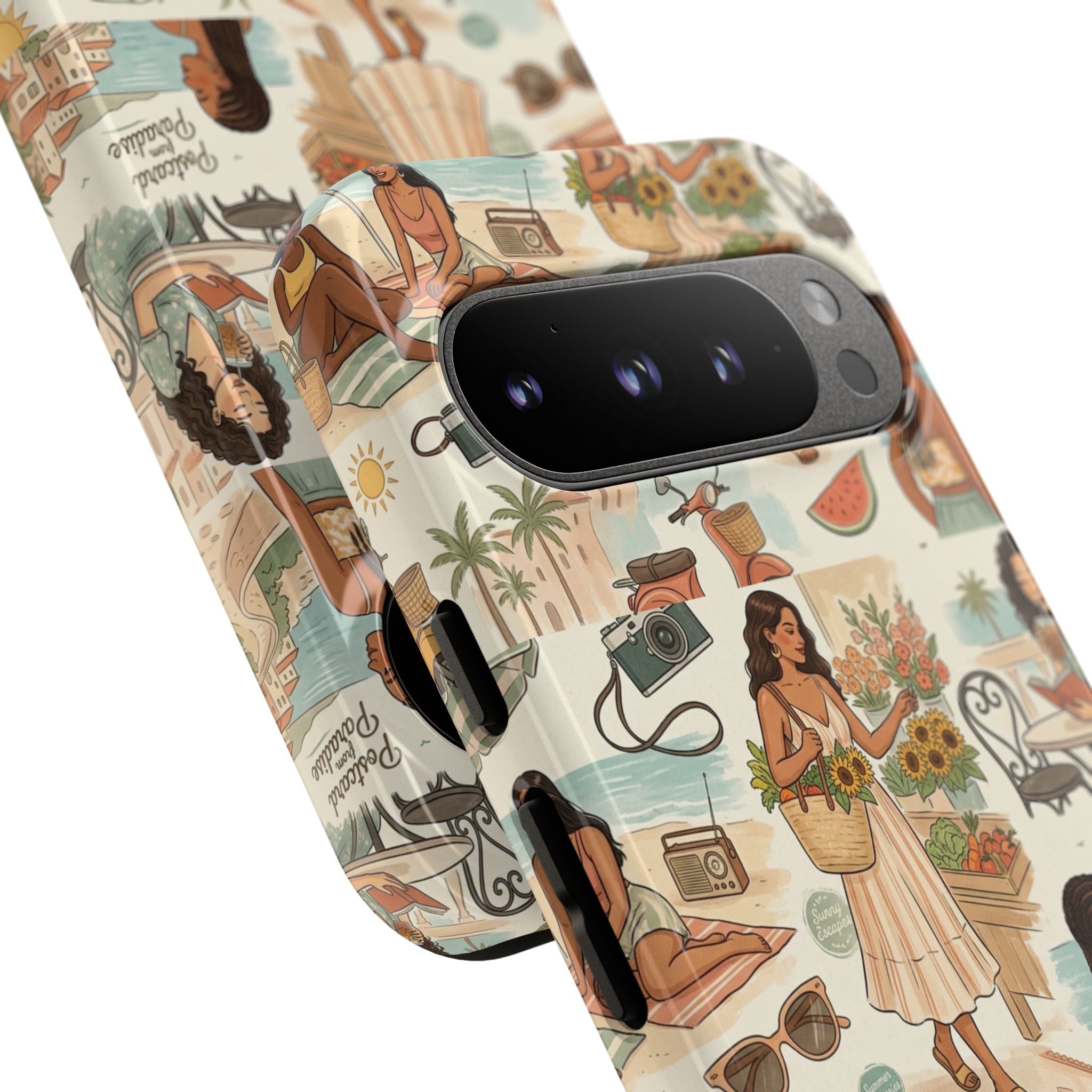 Tropical Vacation Phone Case — Vintage Beach Women Pattern