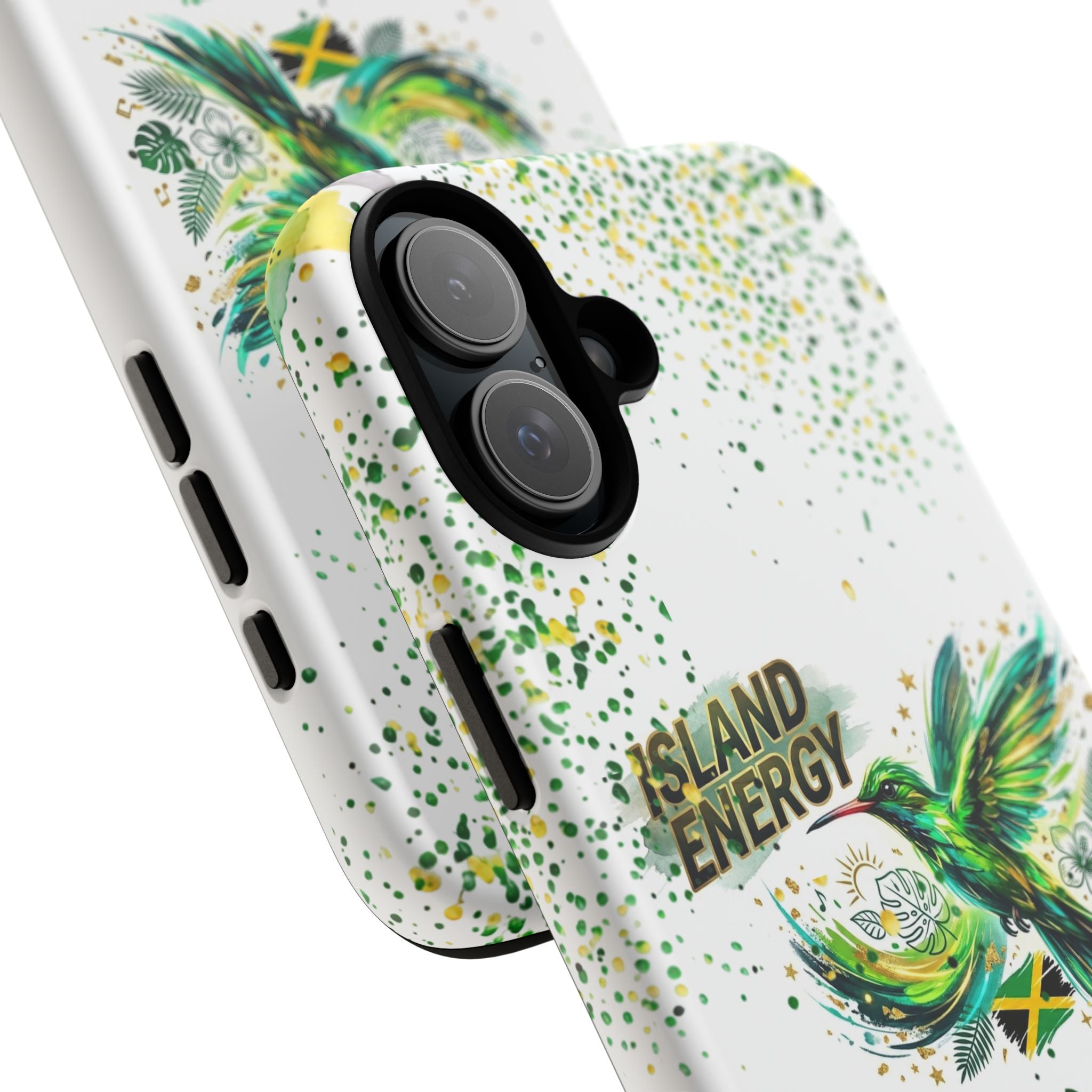 Island Energy Tough Phone Case — Colorful Hummingbird & Tropical Sunset Protective Cover
