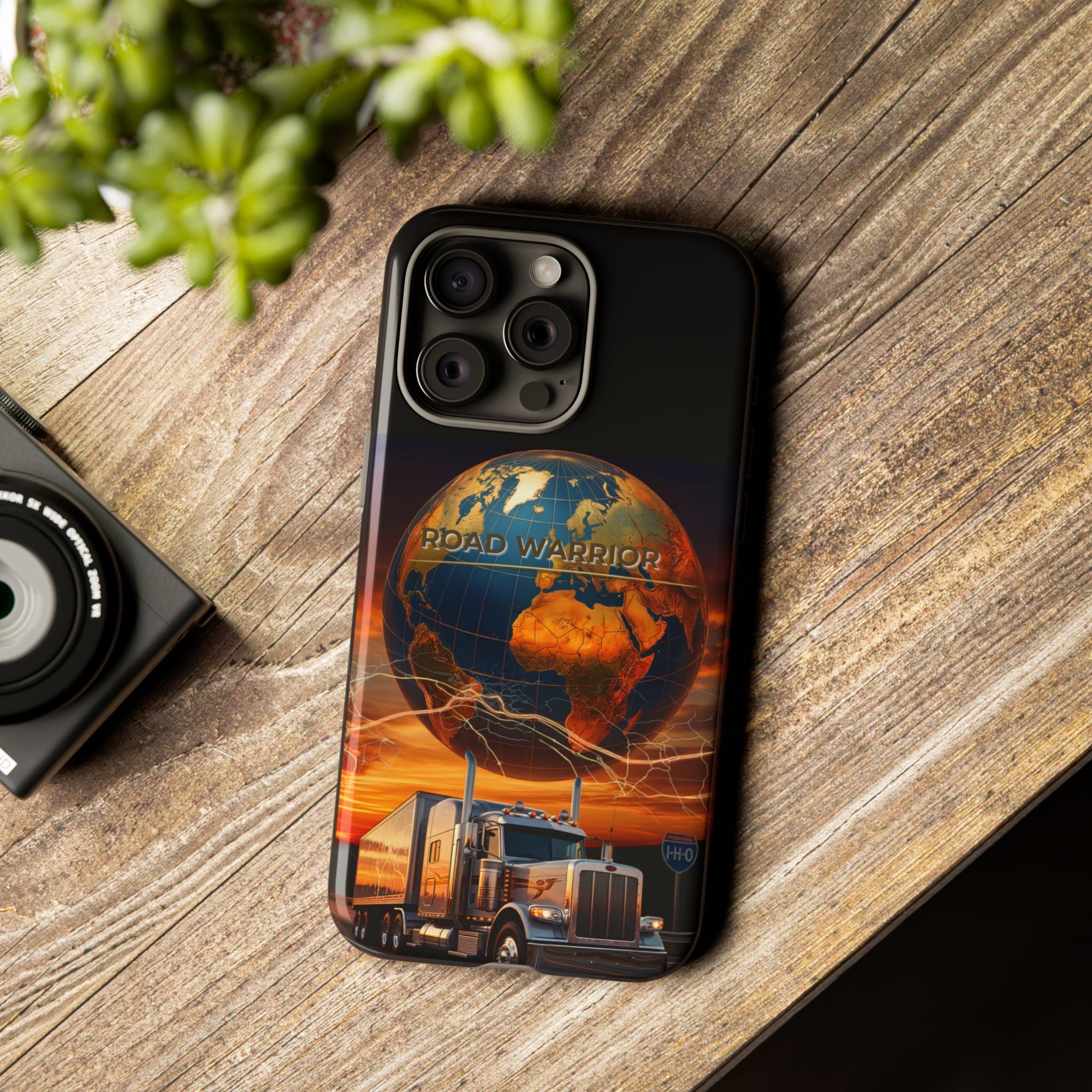 Truck Driver Phone Case — 'Global Road Warrior' Semi Truck Globe Tough Phone Cover