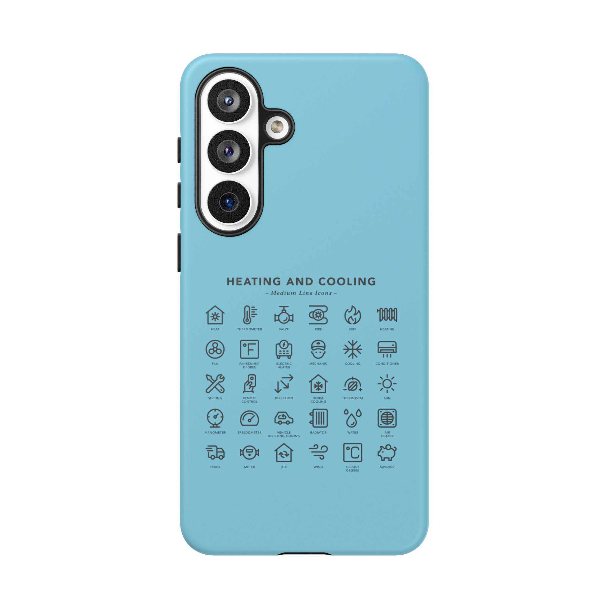 Heating and Cooling Icons Phone Case – HVAC Technician Protective Phone Cover