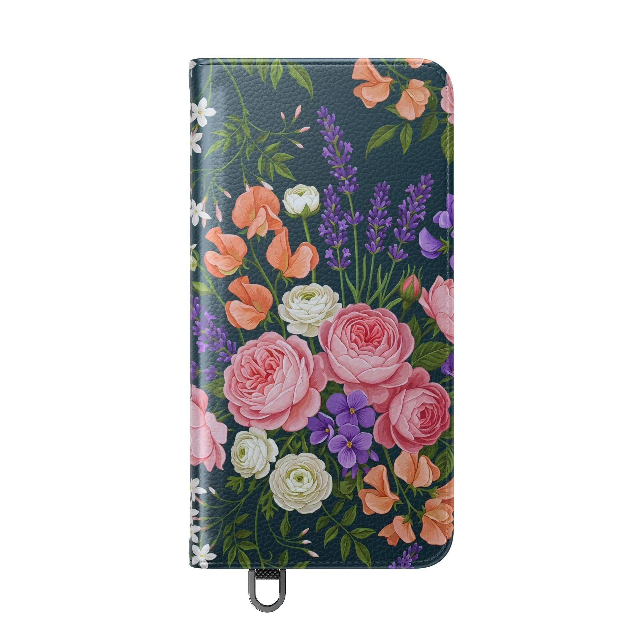 Floral Flip Phone Case -Wallet Cover with Card Slots