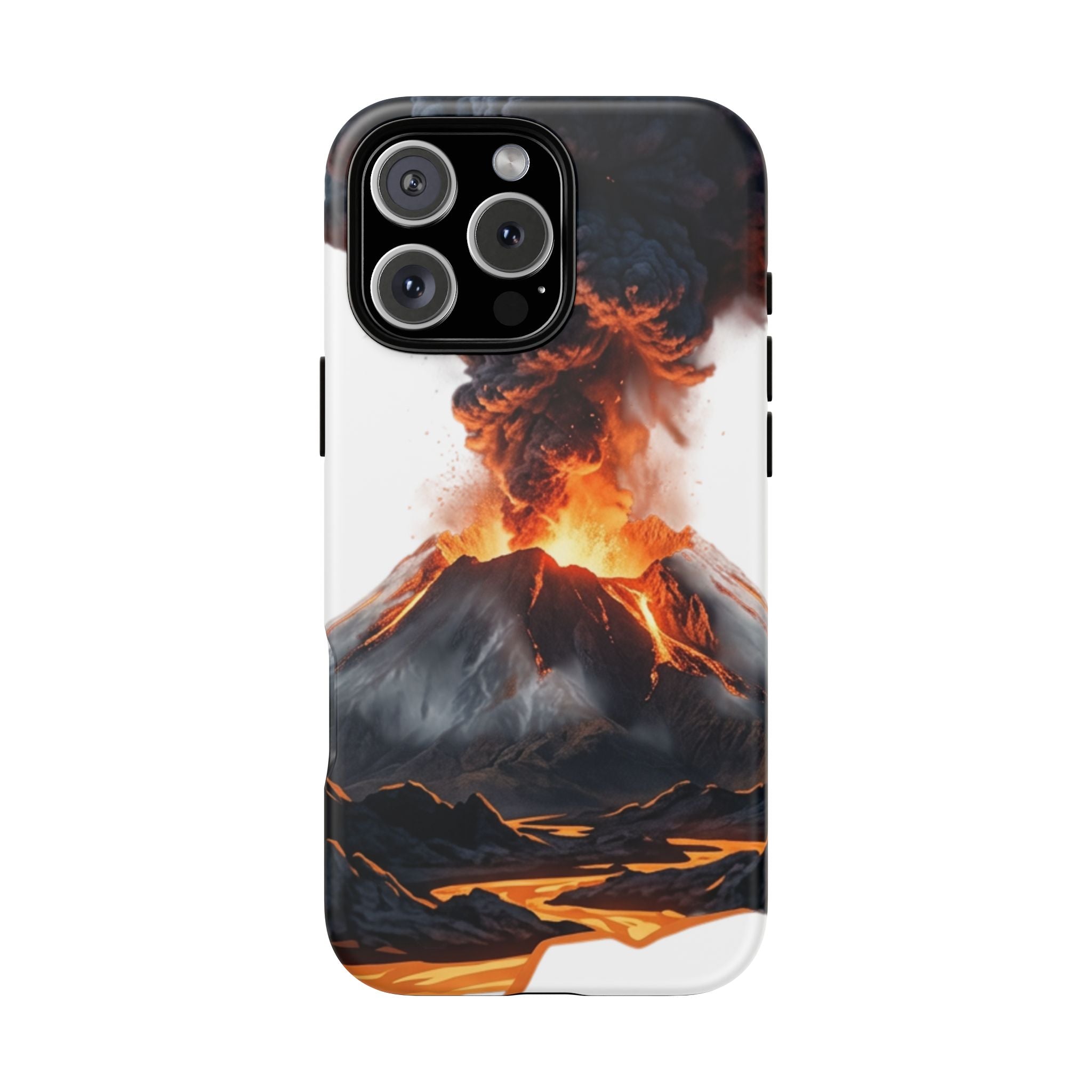 Volcano Eruption Tough Phone Case — Fiery Lava Protective Cover