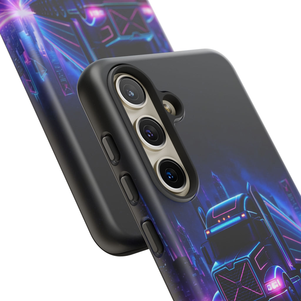 Neon Retro Rig Phone Case — Trucker Semi Truck Nightscape Protective Case