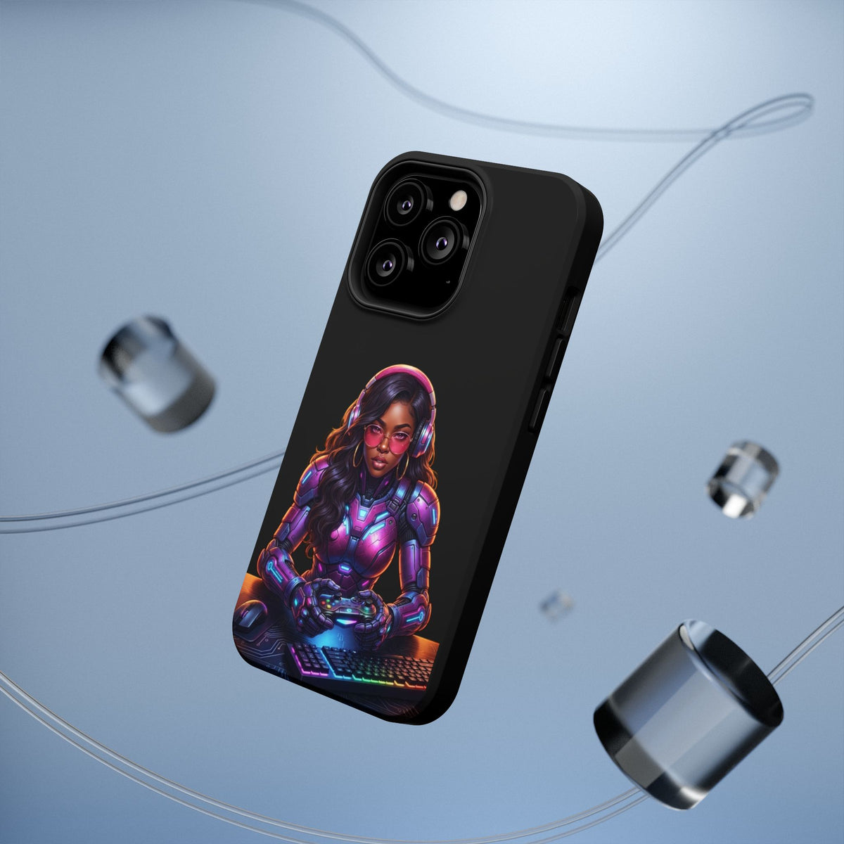 Gamer Girl Cyber Armor Phone Case — Impact‑Resistant Protective Cover