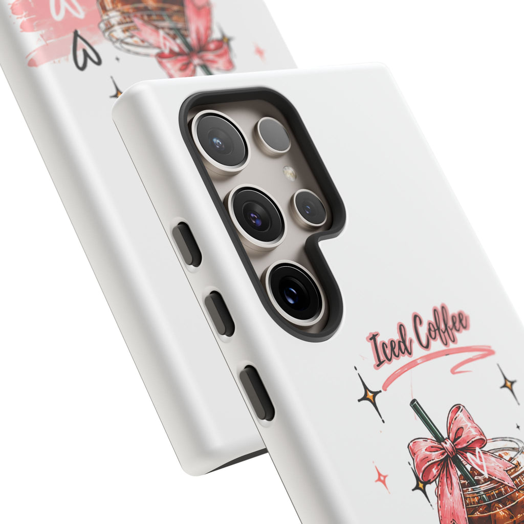 Iced Coffee Phone Case – Cute Pink Boba Design ("Iced coffee is my person")