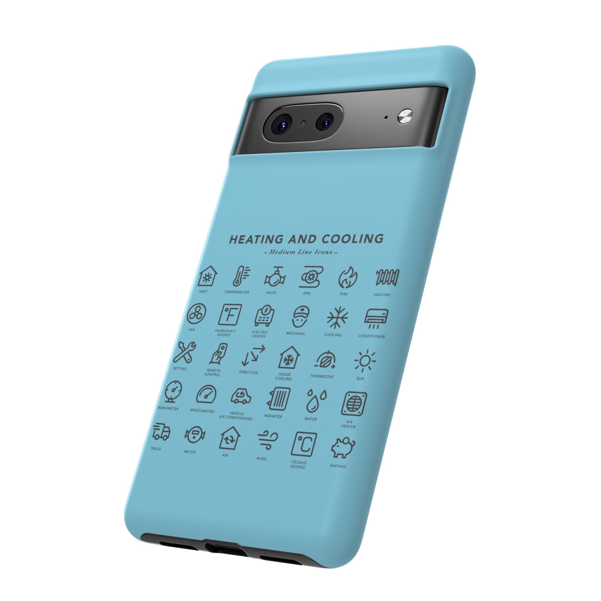 Heating and Cooling Icons Phone Case – HVAC Technician Protective Phone Cover