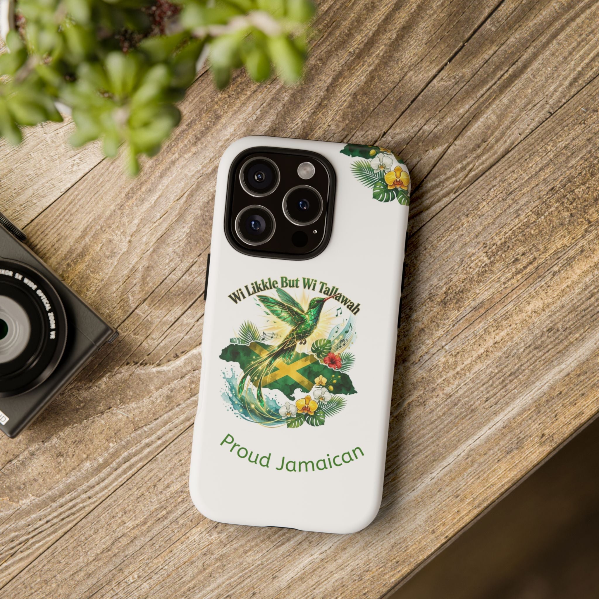 Jamaica Hummingbird Phone Case — “Wi Likkle But Wi Tallawah” Tropical Protective Cover