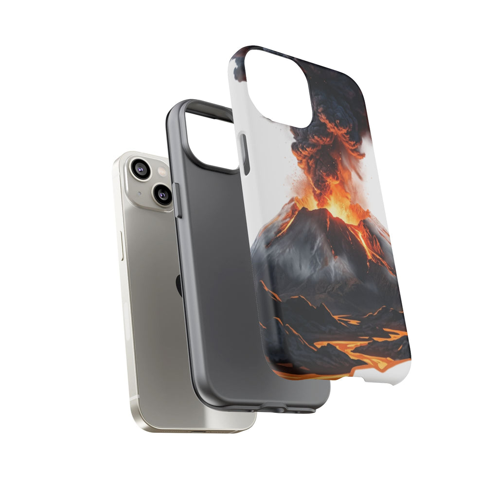 Volcano Eruption Tough Phone Case — Fiery Lava Protective Cover