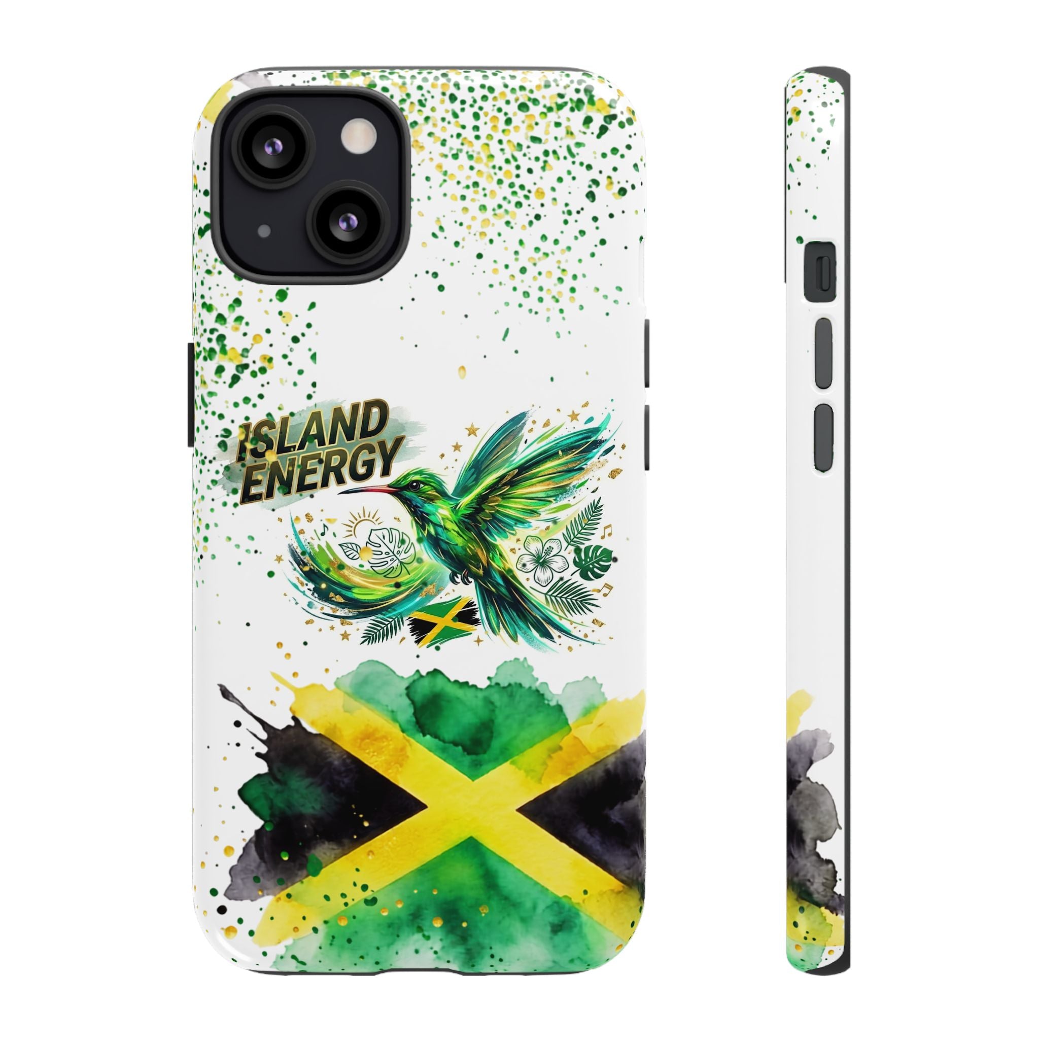 Island Energy Tough Phone Case — Colorful Hummingbird & Tropical Sunset Protective Cover