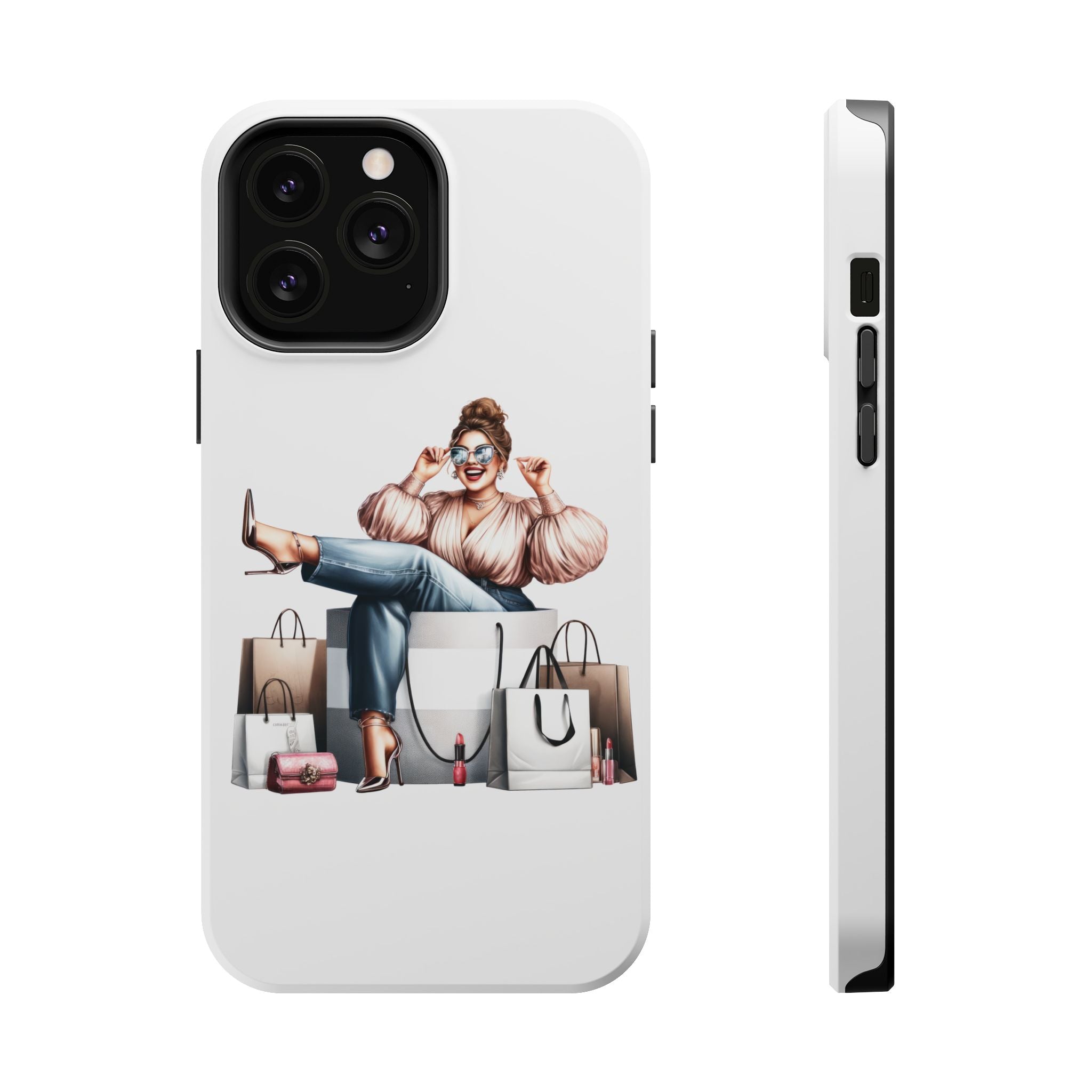 Magnetic Impact-Resistant Case — Luxury Shopper Goddess on Clouds Phone Cover