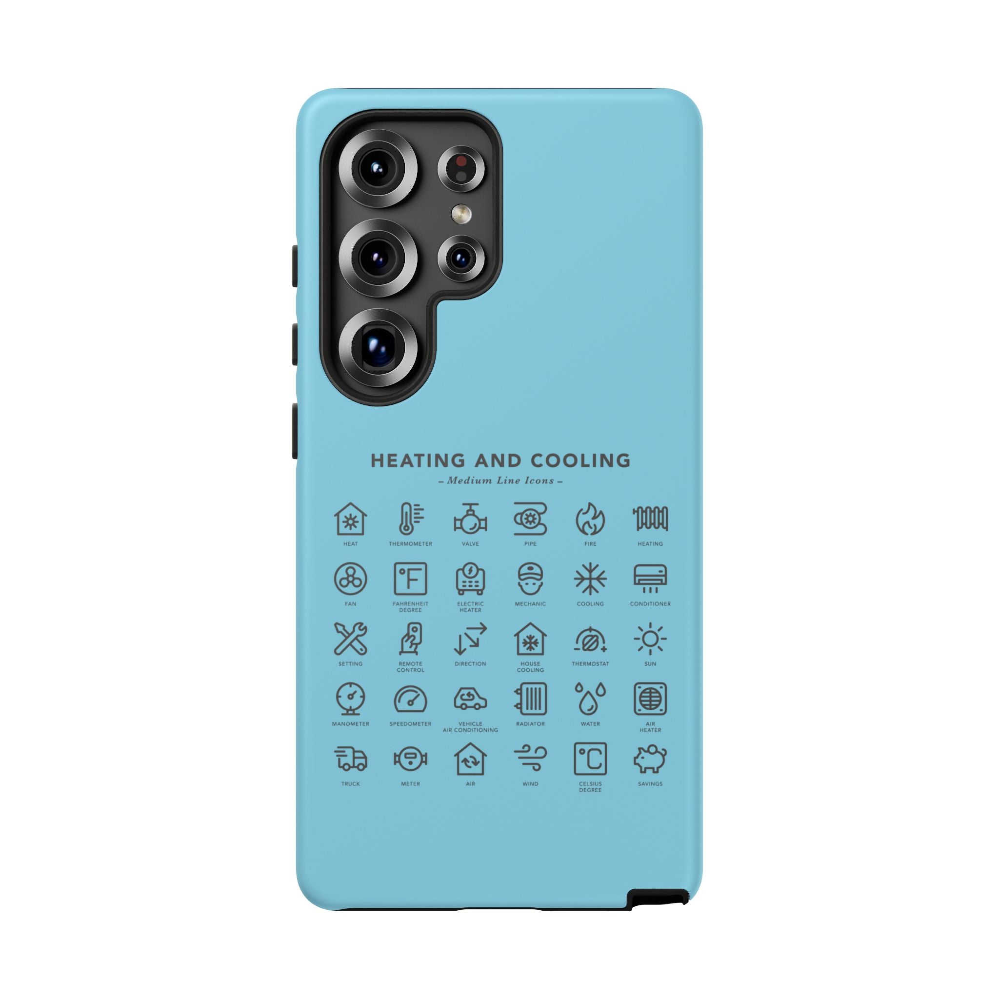 Heating and Cooling Icons Phone Case – HVAC Technician Protective Phone Cover