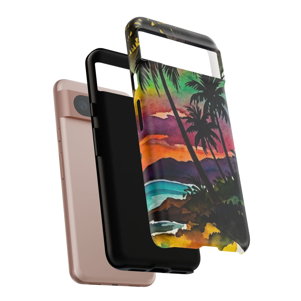 Tropical Sunset Phone Case – Palm Tree Beach Protective Cover