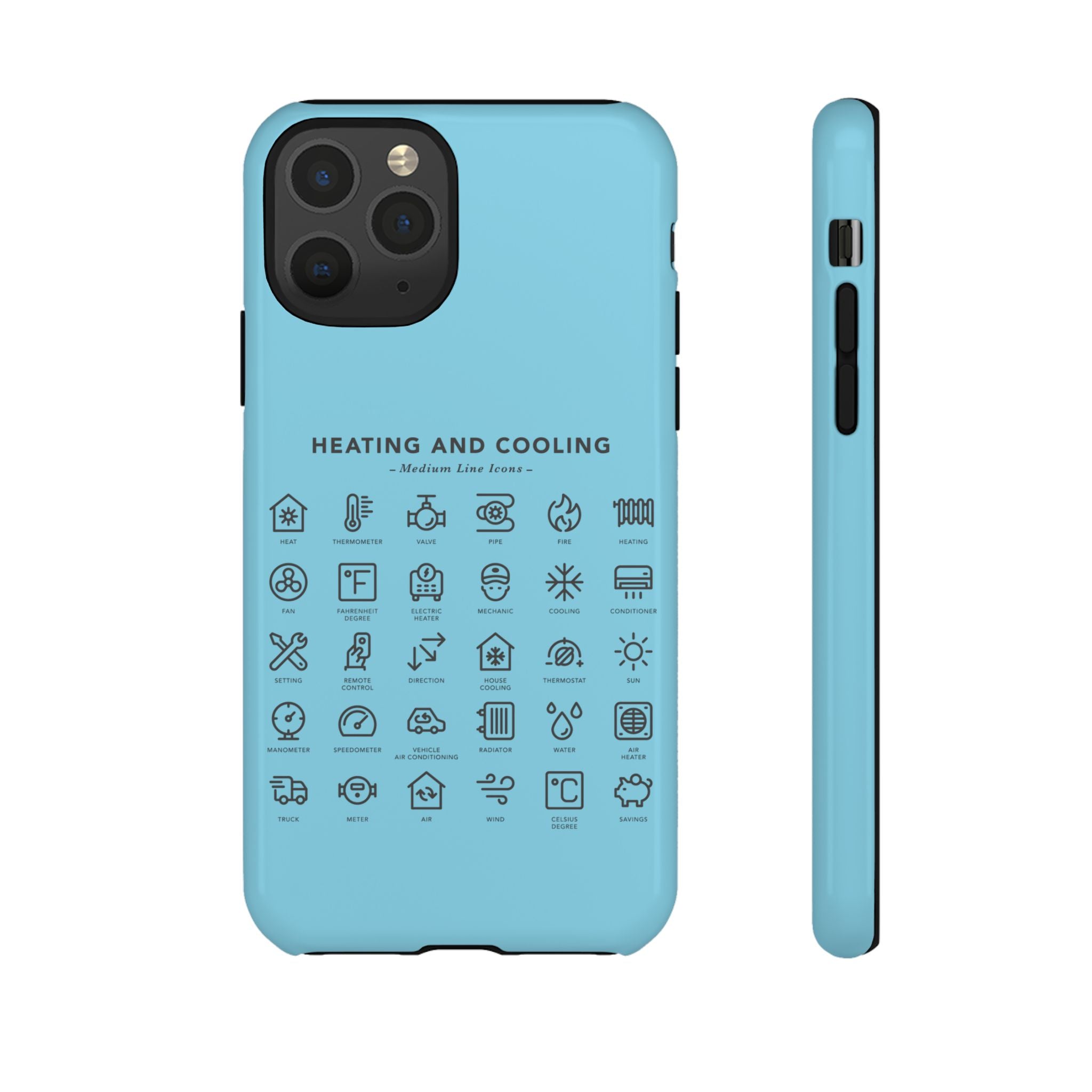 Heating and Cooling Icons Phone Case – HVAC Technician Protective Phone Cover