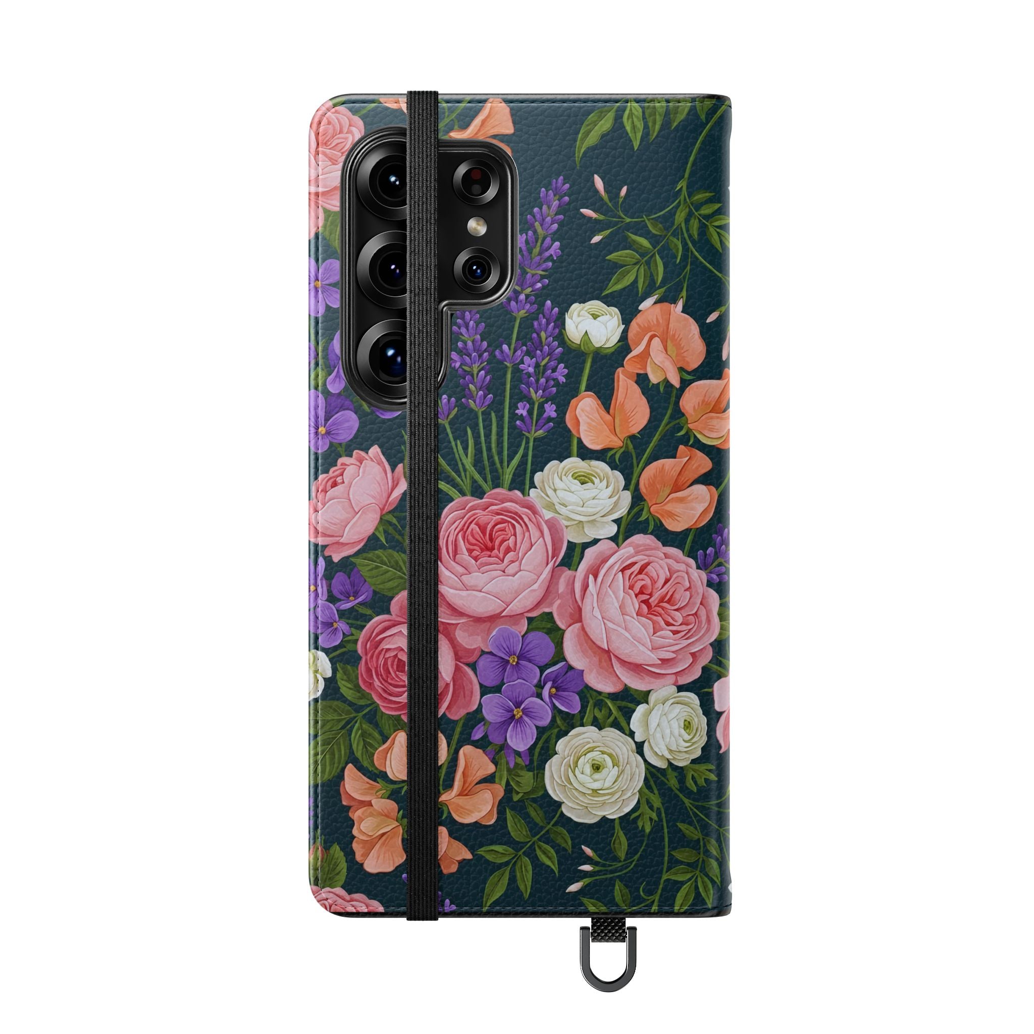 Floral Flip Phone Case -Wallet Cover with Card Slots