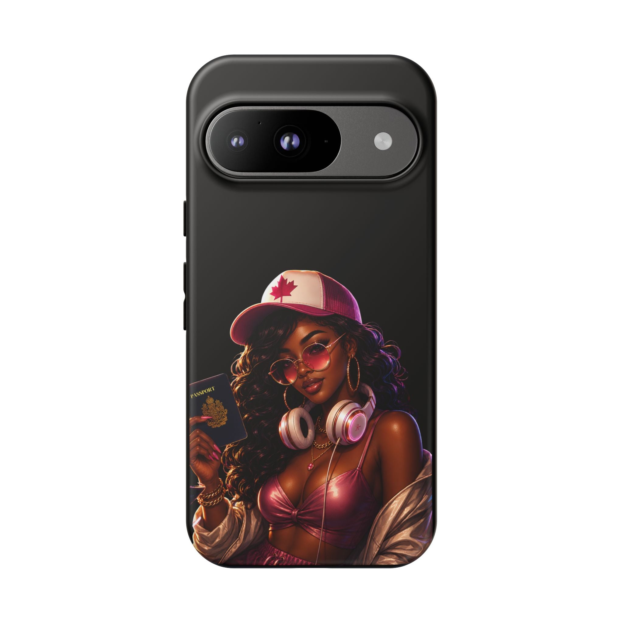 Phone Case — Stylish Urban Woman Design with Maple Cap