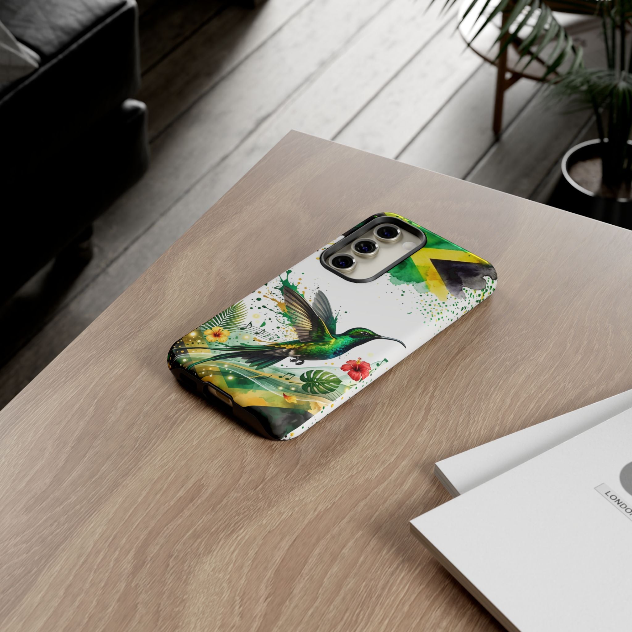 Hummingbird Jamaica Tough Phone Case – Tropical Floral Protective Cover