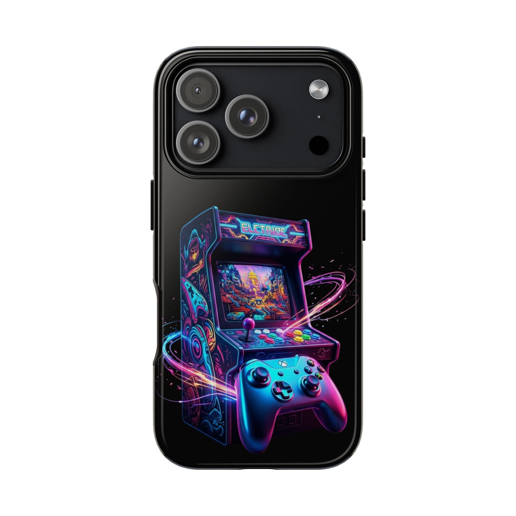 Retro Arcade Phone Case — Neon Gaming Controller Design