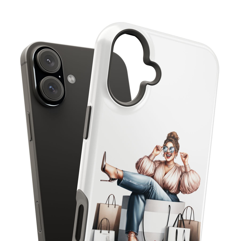 Magnetic Impact-Resistant Case — Luxury Shopper Goddess on Clouds Phone Cover